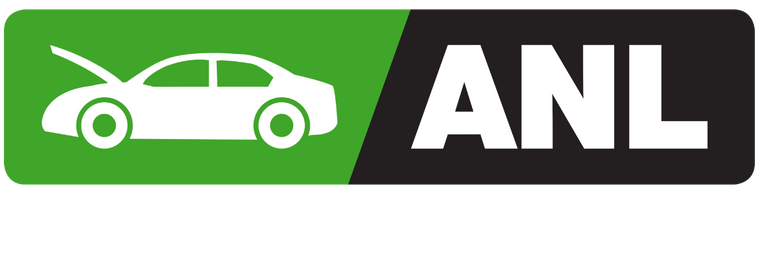 Logo with a car icon and 'ANL' text on a white background